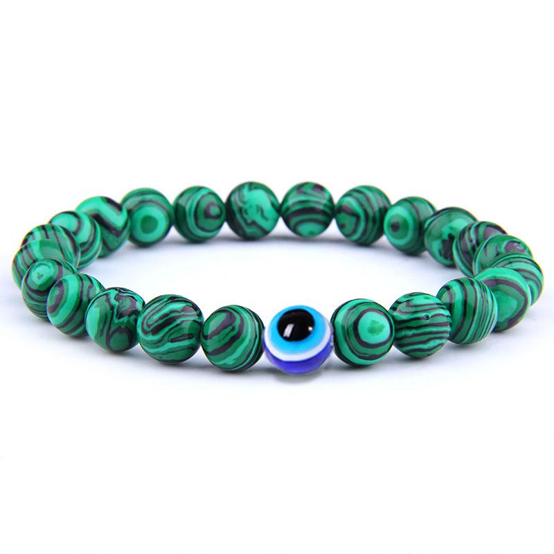 bracciale blu con perline in pasta di sale - Gioielli - Bracciali e