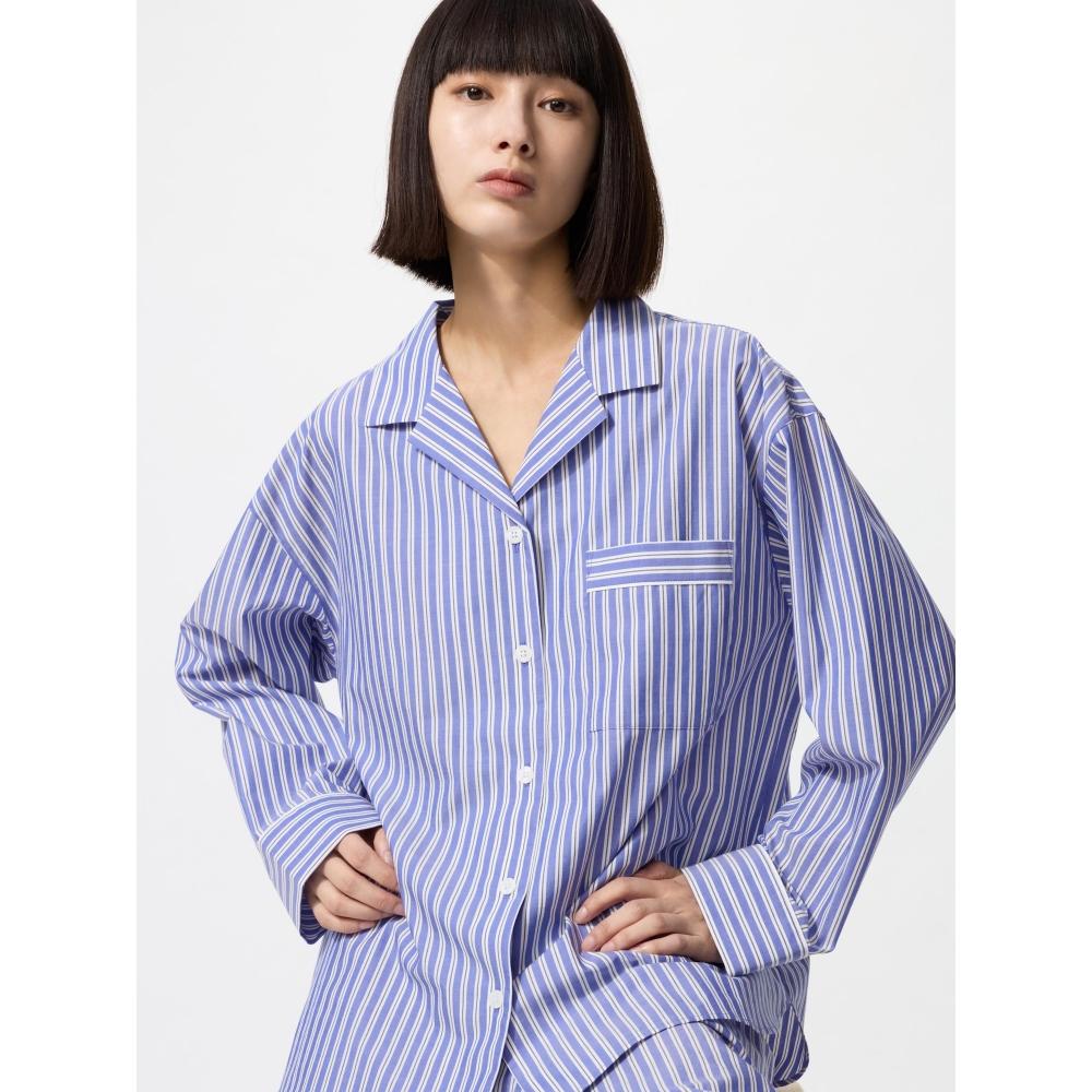 

Uniqlo Хлопковая пижама Длинный рукав Мультиполоска 65 BLUE/WOMEN XS