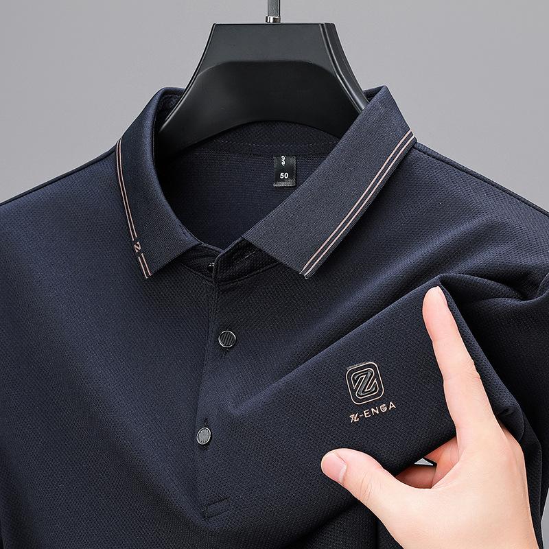 Men'S Polo Shirt High-End Long-Sleeved T-Shirt Business Casual Z Letter Lapel Polo Shirt