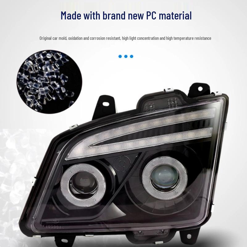 Jiefang JH6 LED Headlight Assembly: Super Bright Dual Lens with Daytime Running Lights & Flowing Turn Signals