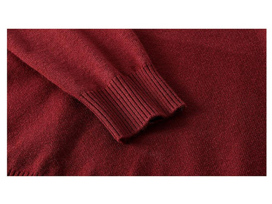 2025 New Style Red Winter Base Layer Top for Middle-Aged Women - Thickened Knitted Sweater