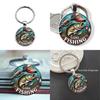 Modern Minimalist Glass Keychain With Fish Pattern Jewelry For Gift Giving