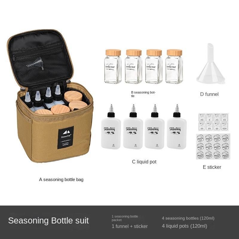 Outdoor Barbecue Seasoning Dispenser Sets Container Seasoning Storage Bag  Camping Picnic Car