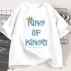King of Kings T-Shirt Christian Clothing Men Women Jesus Christ Streetwear Faith Short Sleeve Tees Religious Gift Male Tee Tops