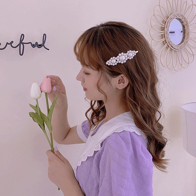 Haarnadel im koreanischen Stil mit Metallperlen und Strasssteinen für Damen