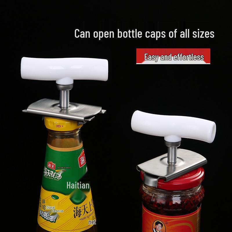 Multi-Purpose Stainless Steel Opener: Can, Bottle, Twist-off, and Screw Cap Non-slip Tool