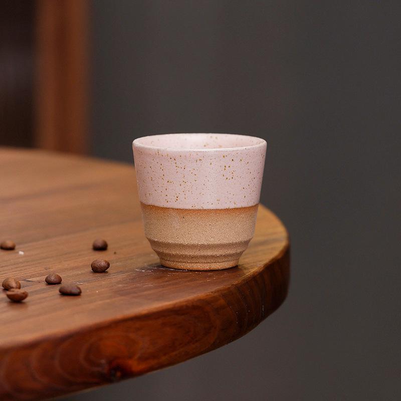 Concentrated Ceramic Coffee Cup American Latte Latte Flower Cup Coarse Pottery Retro Kung Fu Teacup