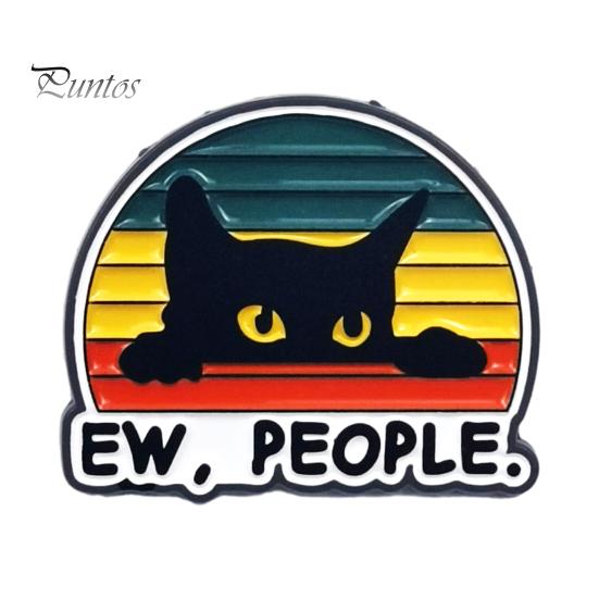 Animal Lapel Pin Cartoon Black Cat Brooch Pin, Enamel for Canvas Bags Men Women, Decorative Badge Clothing Scarves Sweaters Metal Jackets Pins