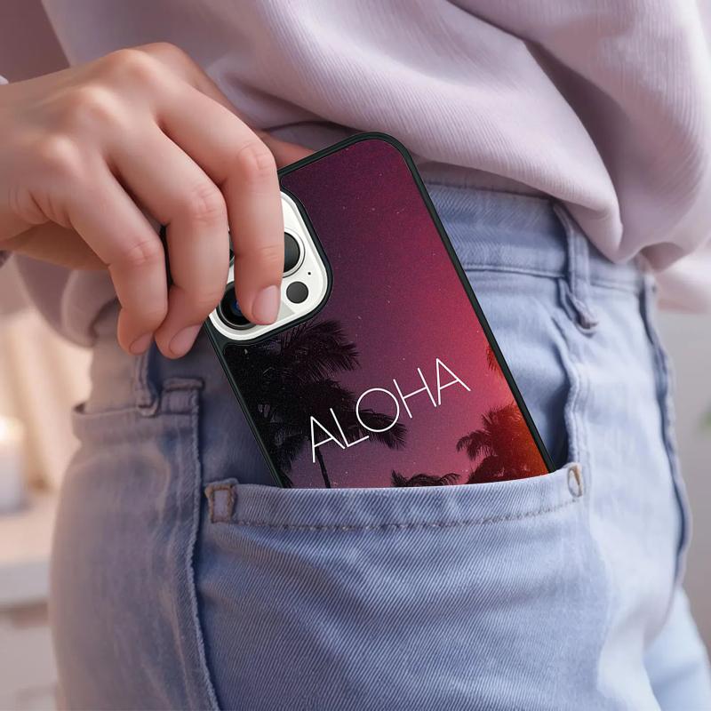Aloha Hawaii Hawaiian Beach Palms Phone Case For iPhone 17 Air 15 16e 14 13 Pro Max Coque 12 11 Pro Max PLUS Cover