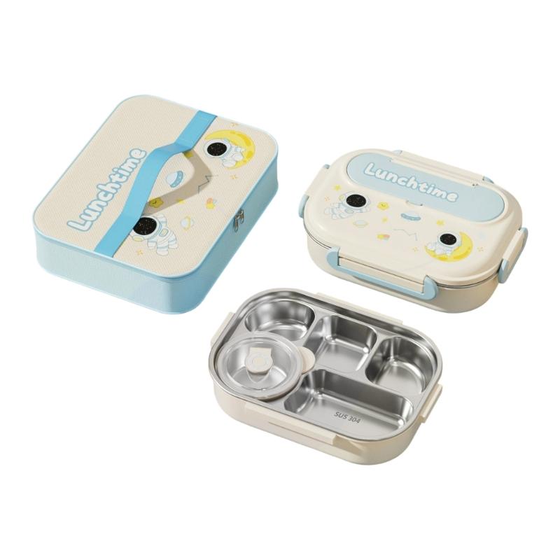 Stainless Steels Meal Preps Container Leak Proof Multiple Compartment Microwaveable Lunch Box For Travel Outdoor Use
