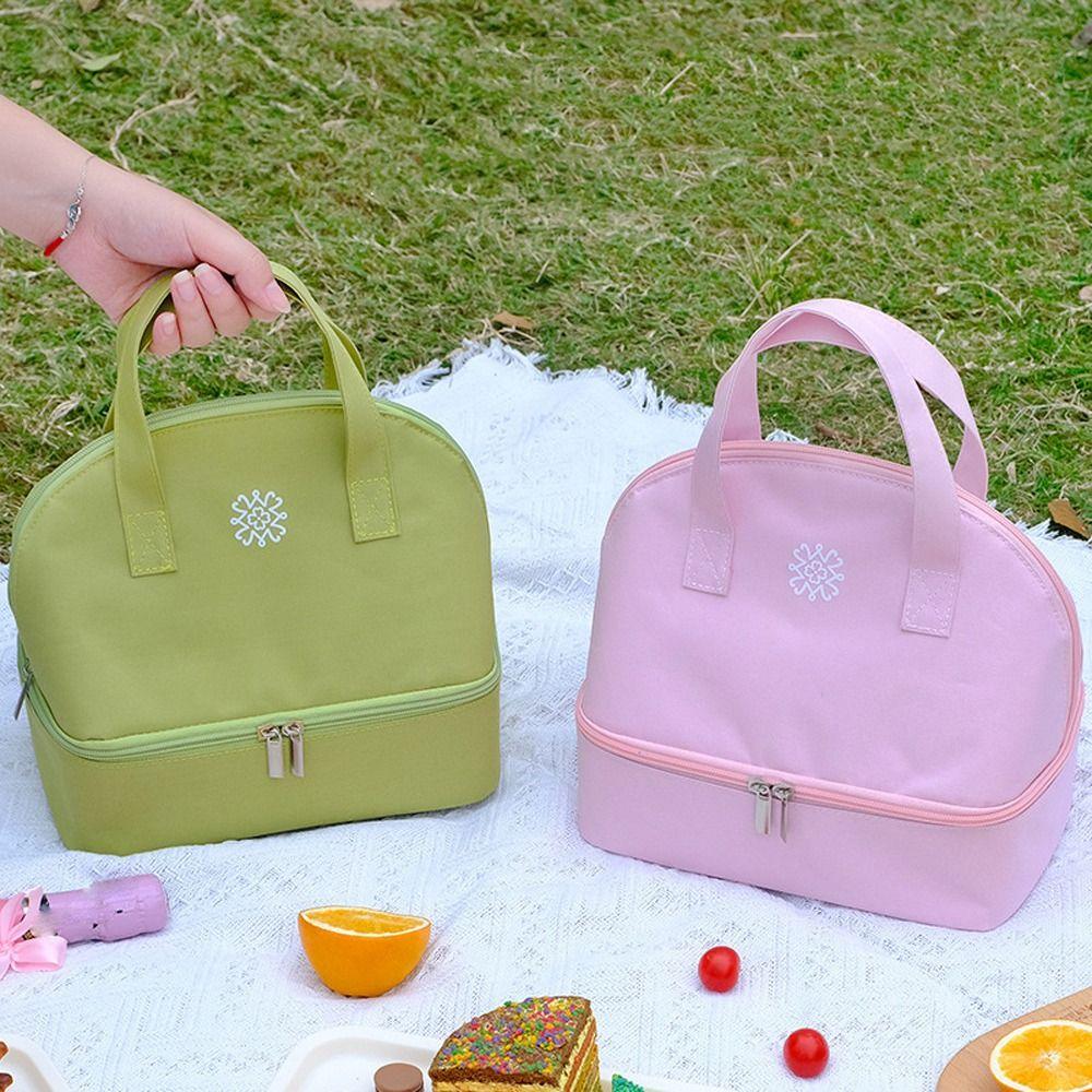 Picnic Insulated Bag For Women Korean Lunch Box Large Lunch Bag Fresh Cooler Bags Lunch Handbags