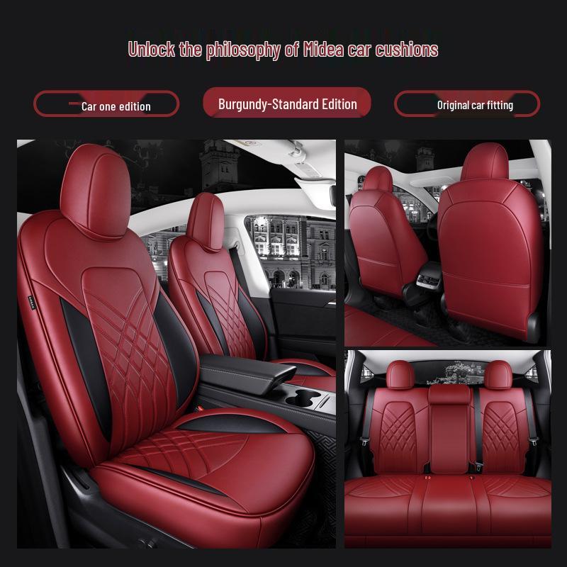 Universal Leather Seat Cushion for Tesla Model Y - All-Season, 5-Seater Fit
