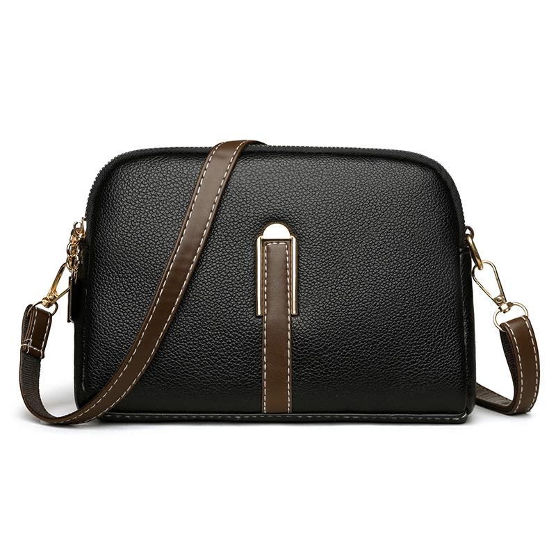 Elegant PU Leather Crossbody Bag with Adjustable Strap and Front Clasp for Daily and Office Use