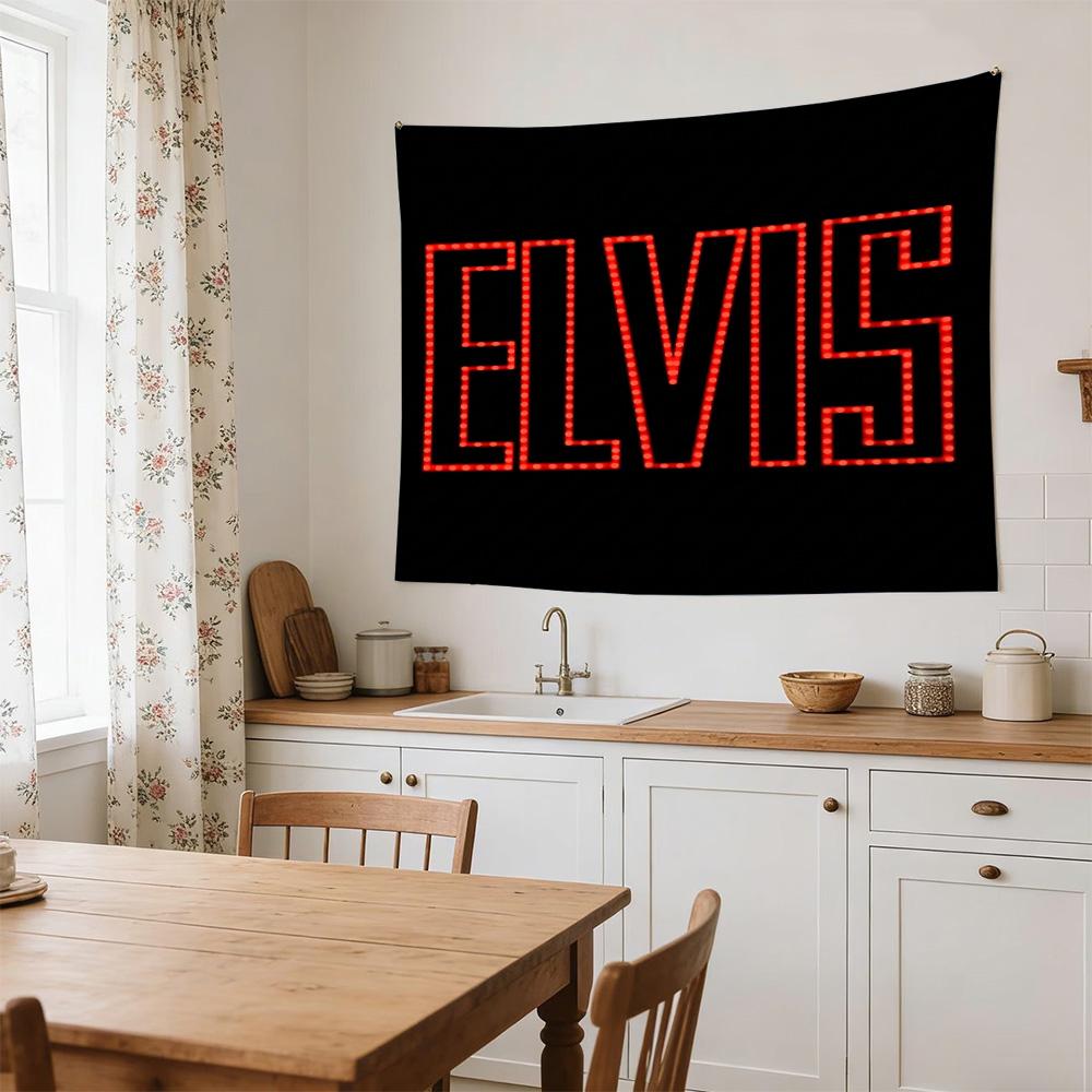 Elvis Neon Sign Versatile Wall Hanging Blanket, Home Backdrop for Wedding, Party and Video Shooting,Perfect Gift