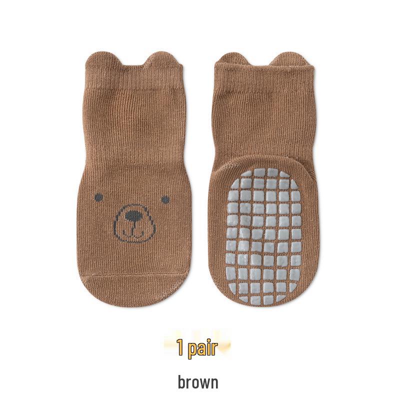Toddler Anti-slip Mid-calf Floor Socks - Combed Cotton, Breathable, Full Rubber Sole, Autumn Style