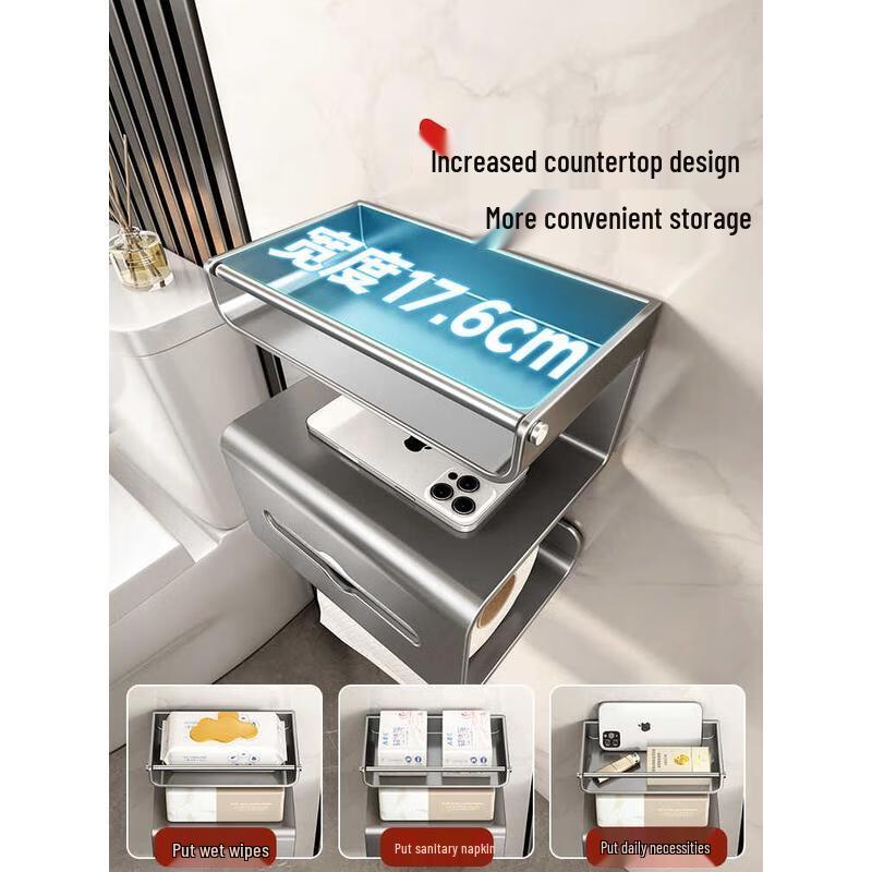 Aige Wall-Mounted Toilet Tissue Box & Roll Paper Holder