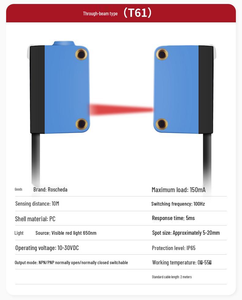 Square Photoelectric Sensor with Diffuse and Mirror Reflection - E3Z-D61/D62/R61