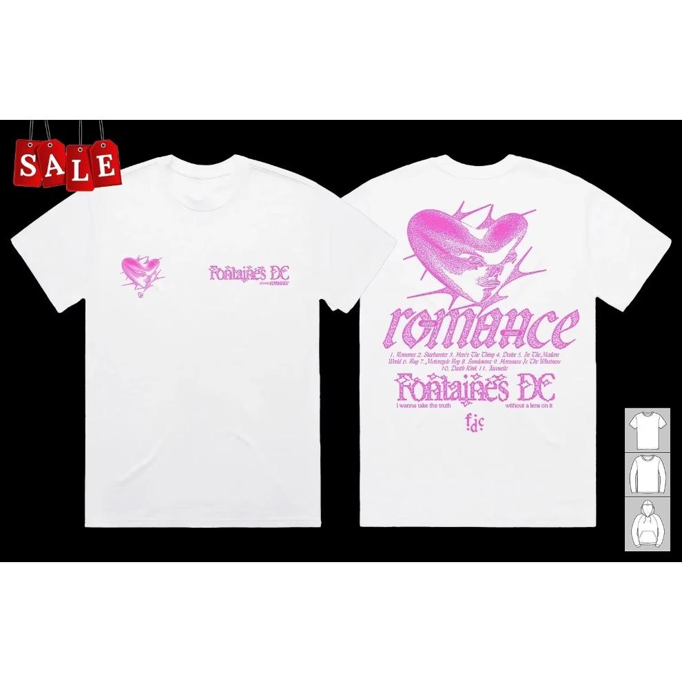 Sommer-Heißverkauf Fontaines DC Band Tour T-Shirt Unisex Hip Hop Rundhals Lässiges T-Shirt Retro Vintage Grafik Oversized T-Shirt
