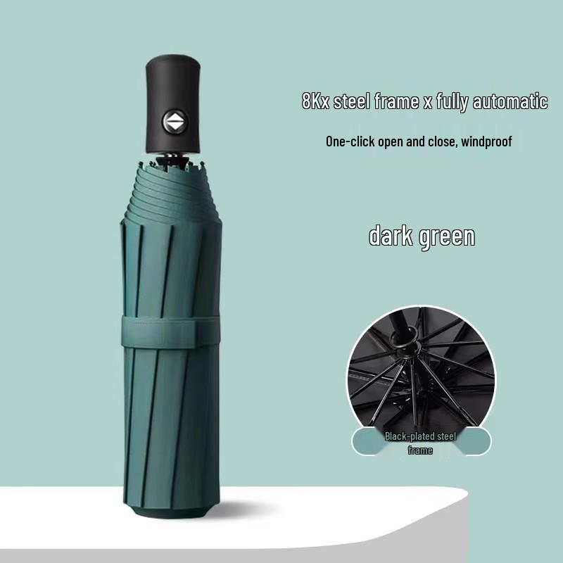 

Мужской автоматический ветрозащитный зонт с 24 спицами, большой солнцезащитный зонт - защита от шторма с черным клеем для солнца и дождя