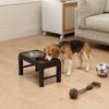 Raised Dog Bowl, Foldable Elevated Dog bowls with Slow Feeder, 4 Adjustable Heights, for Small Medium Large Breeds