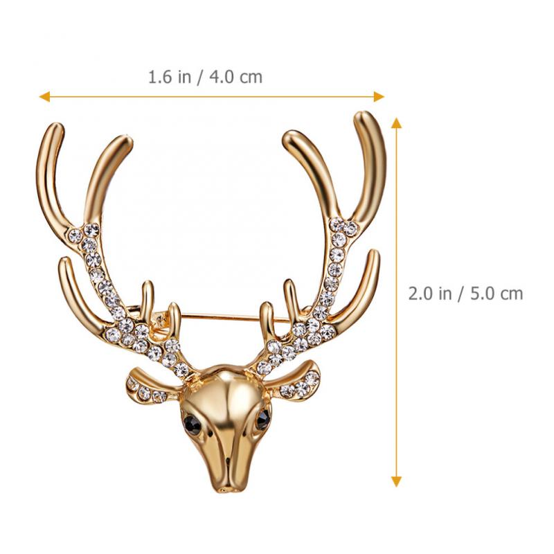 Deer Head Brooch with Antlers, Suitable for Wearing On Clothing