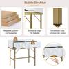 Console Table, Hallway Table with 2 Drawers, Side Table Wood, Sofa Table with Stable Metal Frame