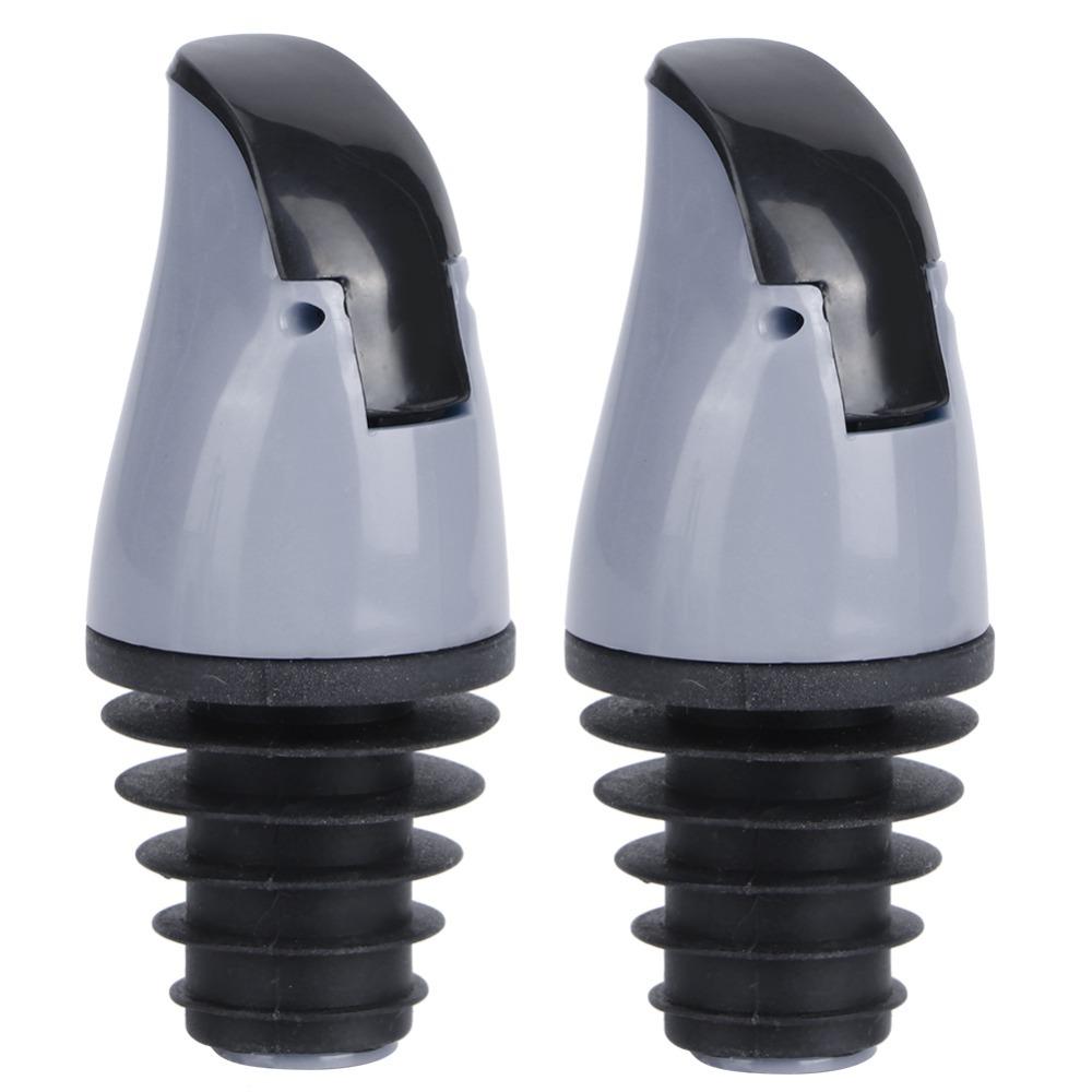 

2Pcs Anti-drip Auto Open Close Bottle Cap Universal Fit Leak Proof Pouring Spout Easy Install Durable Bottle Stopper Oil Pouring серый
