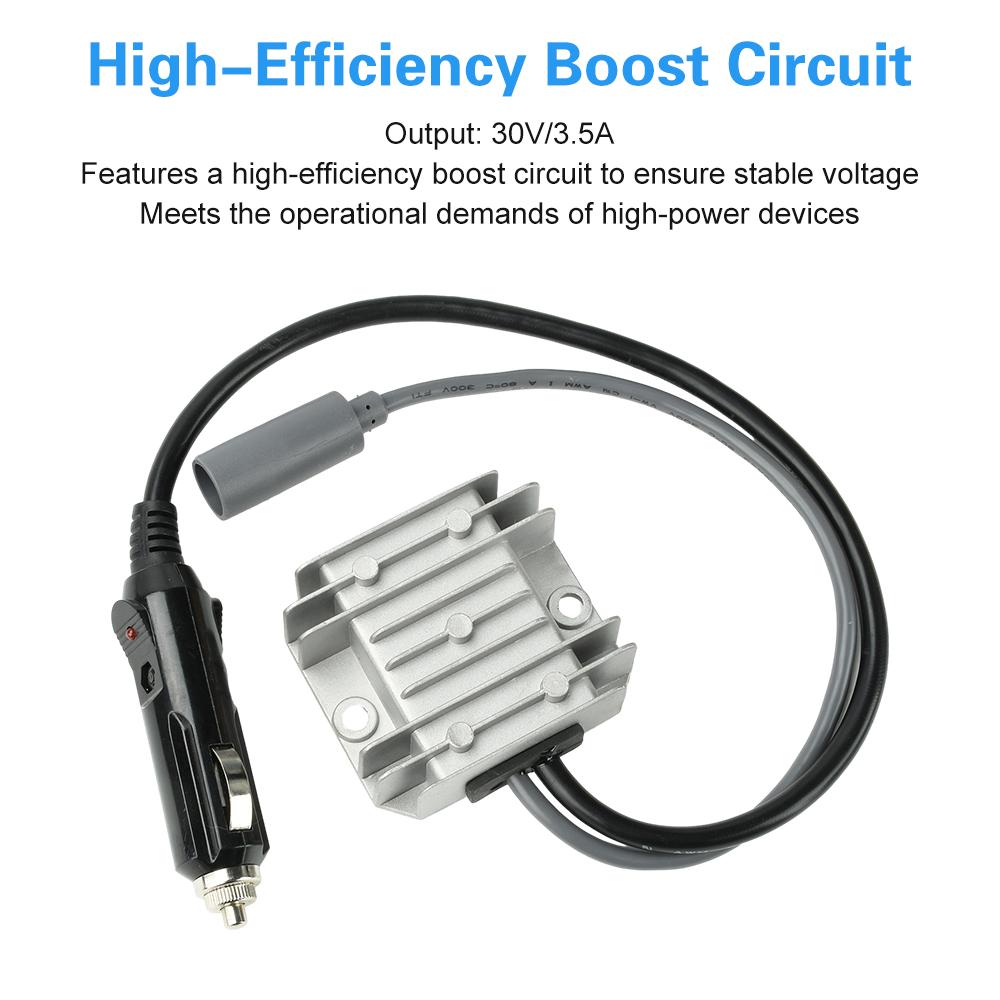 DC12V/24V to 30V 3.5A Mini DC Step-Up Converter with Cigarette Lighter Plug for RVs