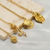 Unique Stainless Steel Irregular Shell Rose Necklace for Women