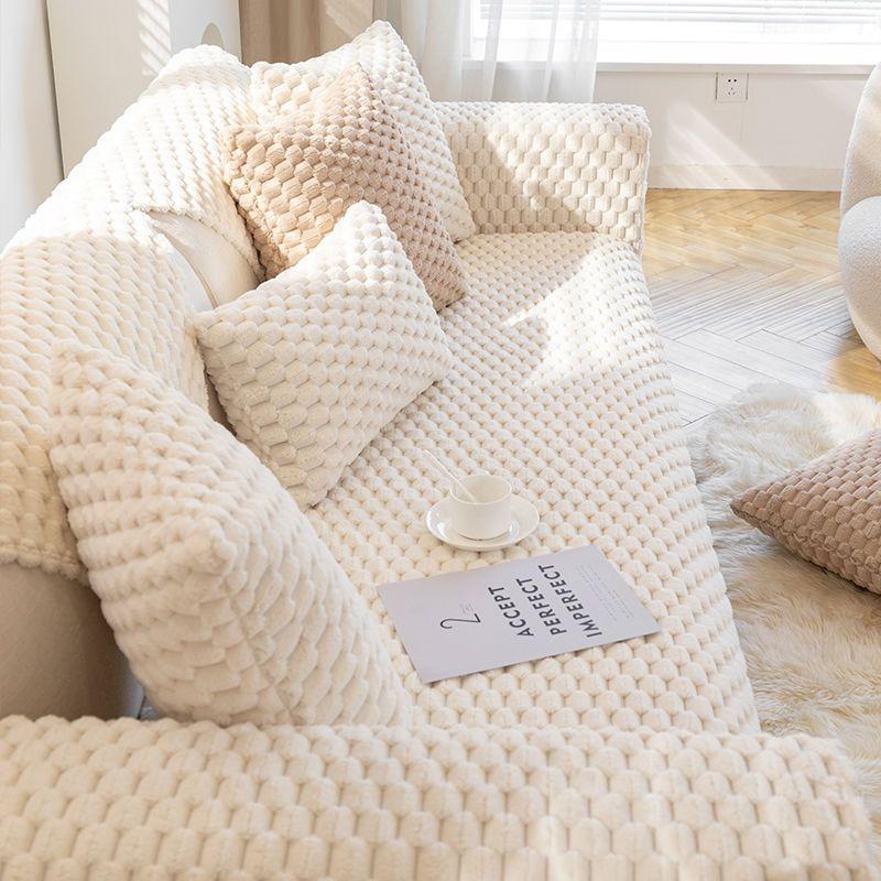 Plush Jacquard Sofa Cover Designed For Living Room Non -Slip Sofa Furniture Towel Home Armchair Covers Love Seat L -Shape Corner Couch Protector