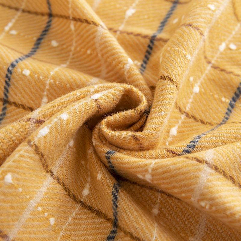 Maillard fringed plaid scarf winter new cream commuter neck protection scarf small fresh mesh warm shawl