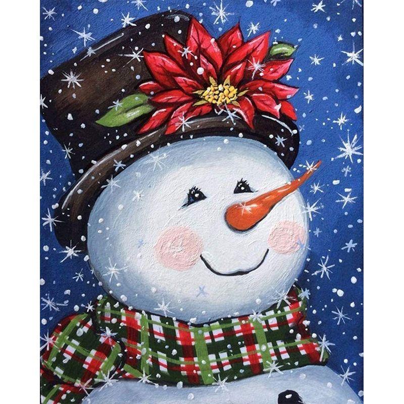 Full Round Drill Diamond Painting 5D Snowman Diamond Embroidery Winter Landscape Cross Stitch Home Decoration