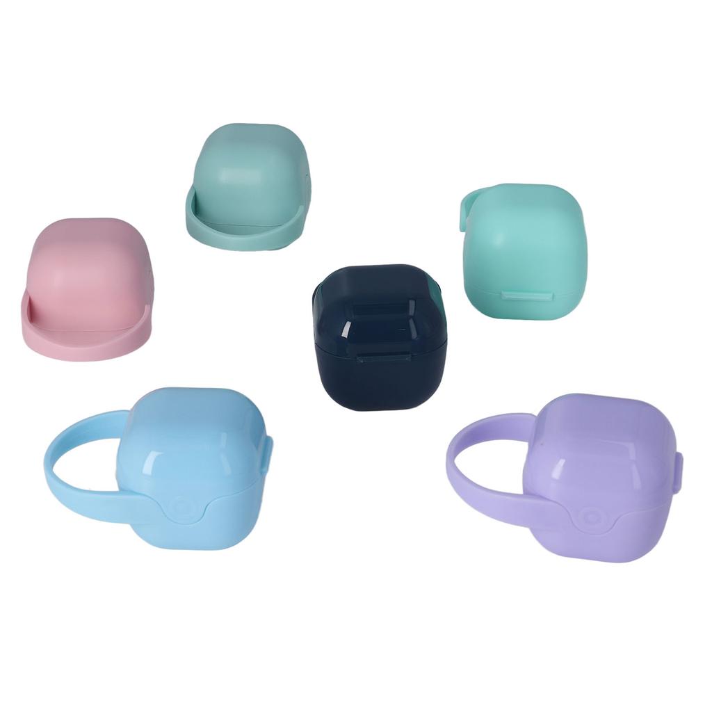 6 Pcs Pacifier Case for Baby Safe Nontoxic Six Colors PP Pacifier Holder Case with Carrying Loop