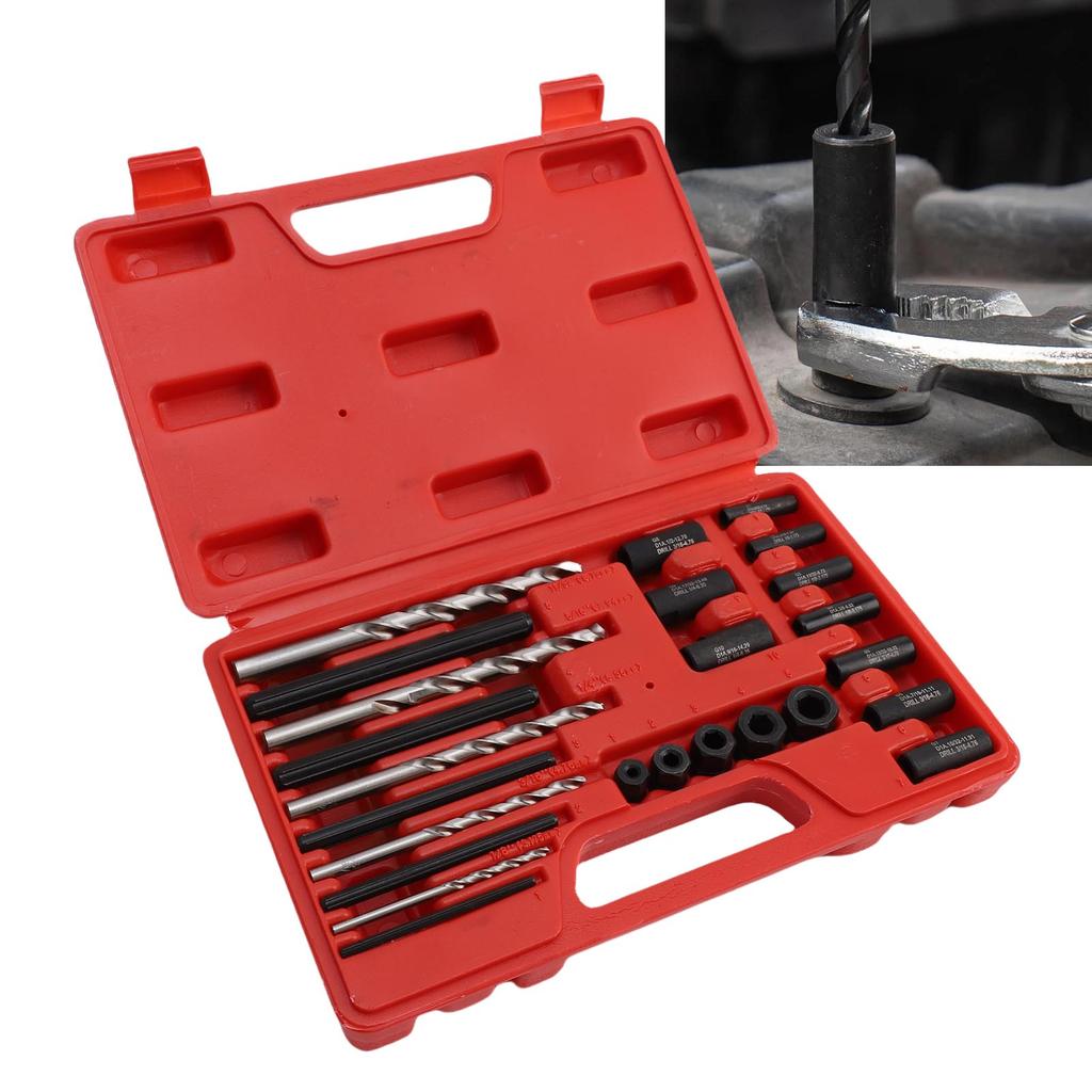 High Hardness Steel Easy Out Broken Bolt Extractor Kit Screw Extractor Set with Storage Case Damaged Screw Extractor Set