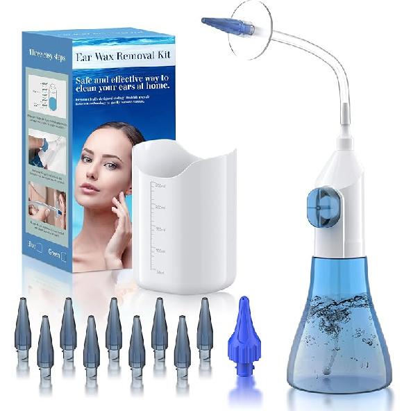 

Ear Wax Removal, Ear Cleaner, Ear Cleaning Kit, FSA HSA Eligible, Manual Ear Irrigation Flushing System, Ear Wax Removal Kit, Safe and Effective to синій
