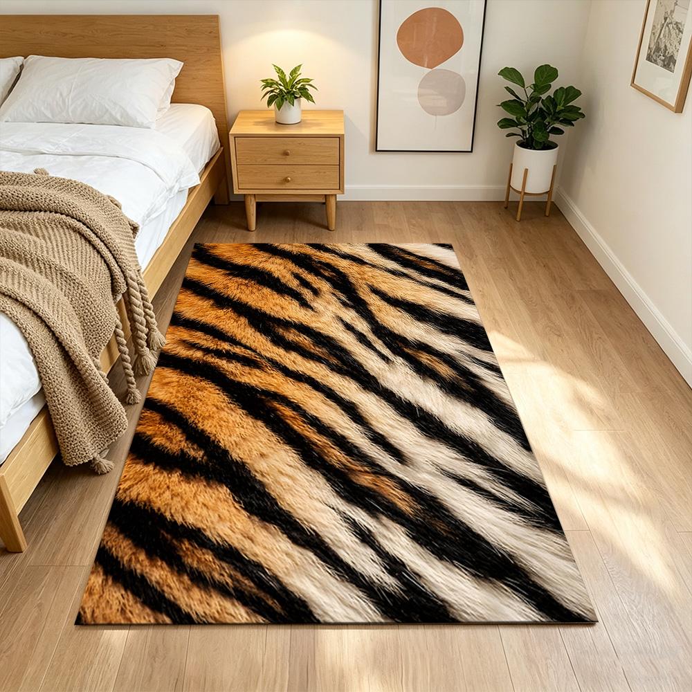 Tiger Stripe Pattern Close-up Non-Slip Home Carpet Design for Office Decor Living Room Bedroom Gift