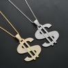 Modeschmuck Hip Hop Übertrieben Große Dollar Halskette Dollarzeichen Anhänger Iced Out Zirkonia Diamant Anhänger Halskette für Männer
