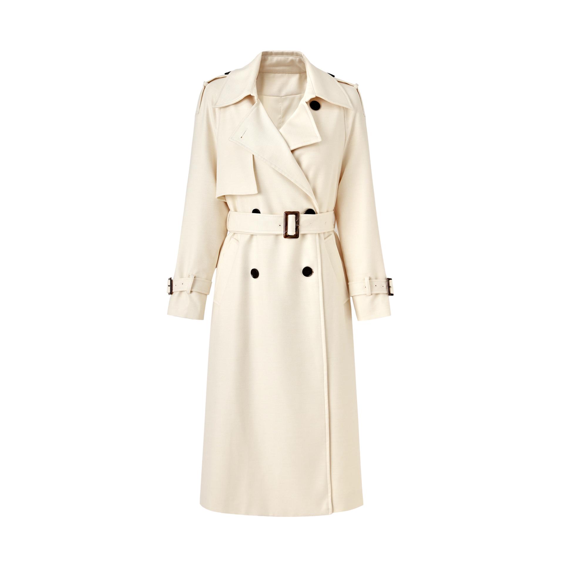 British Wool Blend Women`s Trench Coat