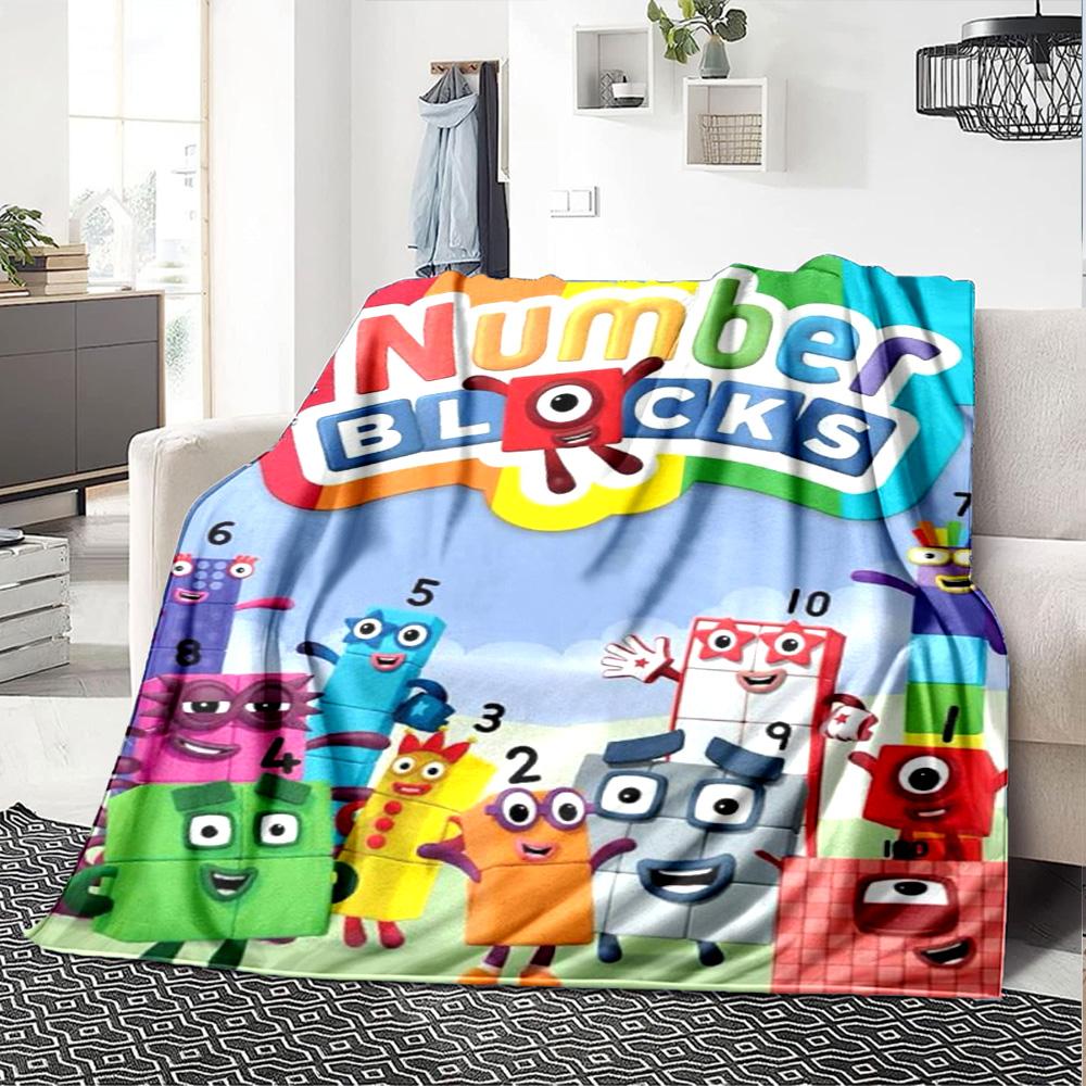Coperta in Flanella Stampata Numberblocks Alta Qualità Calda Confortevole Coperta per Tutte le Stagioni Perfetta per Regali Decorazione Casa