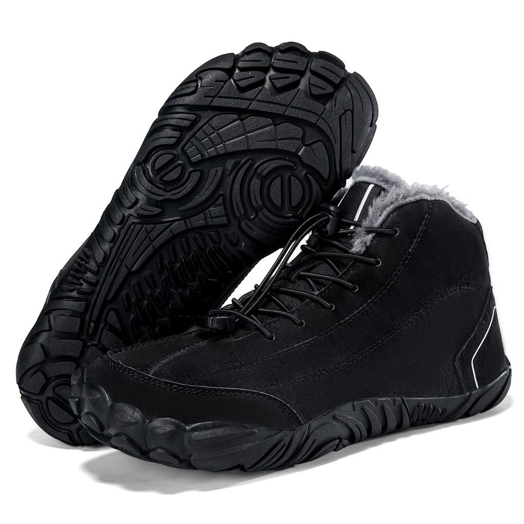 Mountaineering High-top Cotton Shoes Hiking Shoes Cotton Snow Boots Velvet Mountaineering Shoes Warm Non-slip Waterproof Walking Shoes
