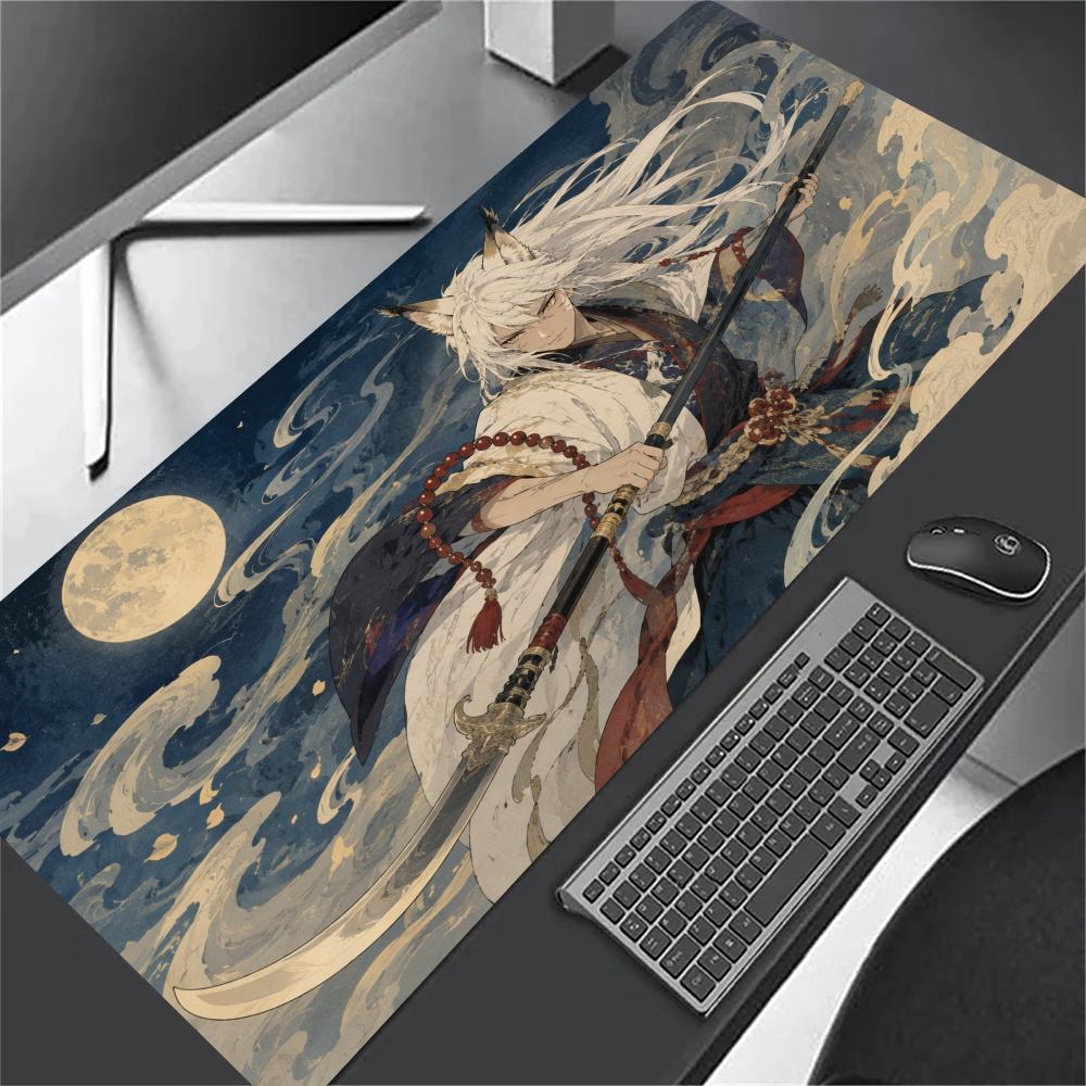 Anime Girl XL Gaming Mouse Pad Stitched Edge Non-Slip Rubber Base Large Desk Mat For PC Laptop Gamer Mouse Pads Playmat Rug