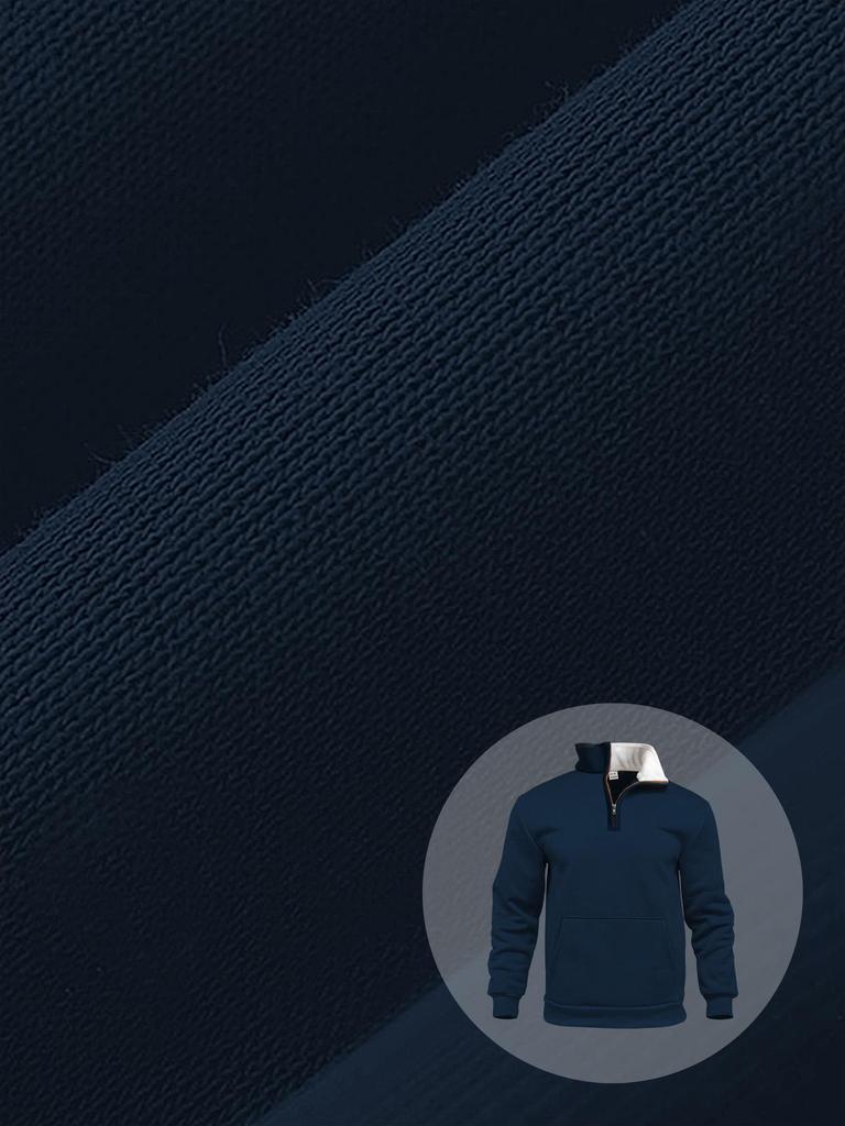 Men's Waffle Knit High Collar Half-Zip Pullover Sweatshirt - Autumn Casual Outdoor Style