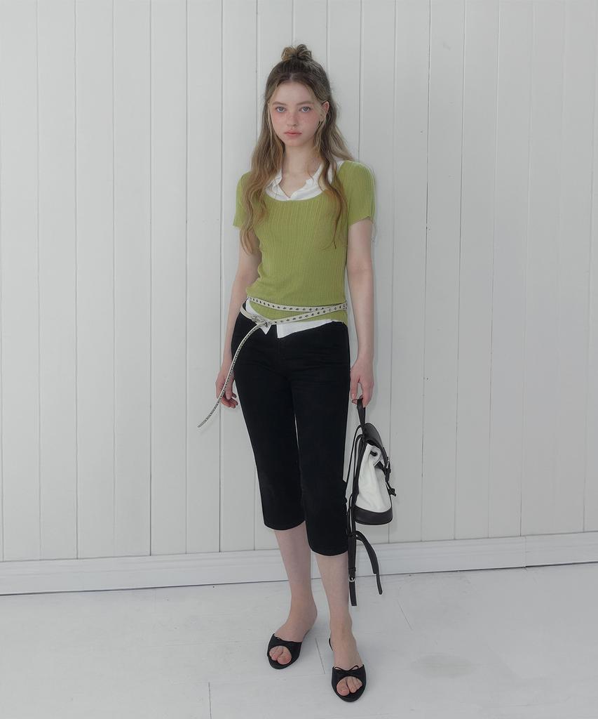 Teuwi Delk Slit Capri Pants