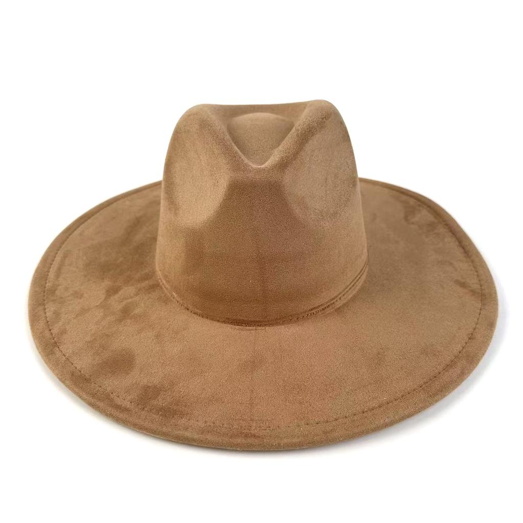 European And American Style New Big-Brimmed Suede Top Hat Fashionable Simple Top Hat Peach Heart Top Big-Brimmed Jazz Hat