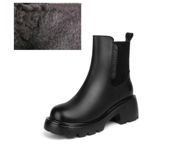 

Fashion AIYUQI Women s Boots Winter 2025 New Genuine Leather Women s Chelsea Boots British Style Natural Wool Warm Women s Ankle Boots 41