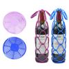 Washable Silicone Wine Bottle Storage Bag Reusable Water Bottle Tote Bags Cup Mat Wine Bottle Mesh Basket For Picnic Organizer