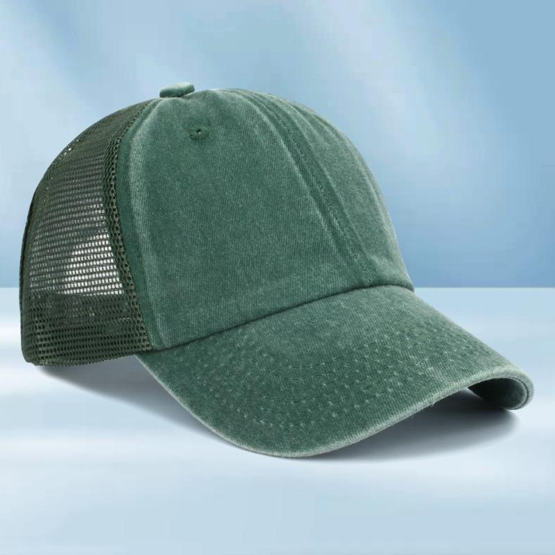 Washed Mesh Cap Embroidery Baseball Cap Printed Washed Old Travel Cap