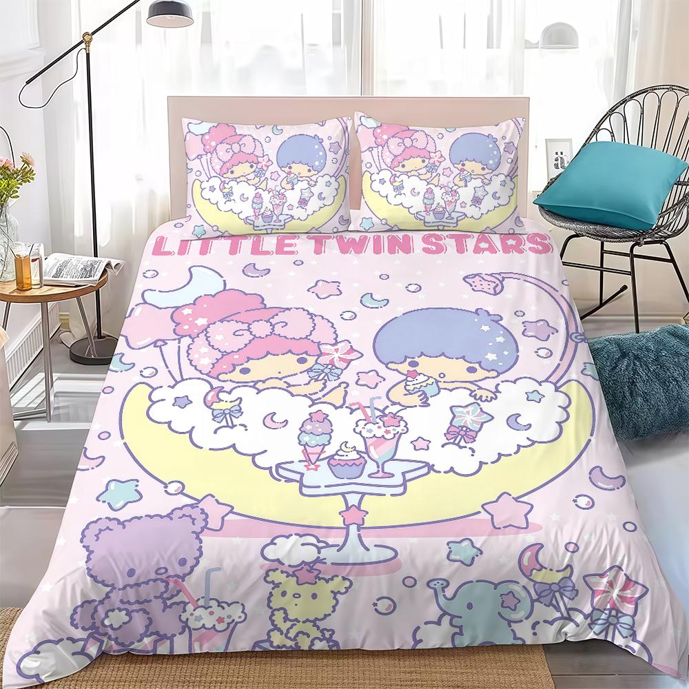 

Cute L-Little T-Twin S-Star Duvet Cover Set Home Style Bedding Soft Laundry Cotton Bed 3 Piece Set Student Dormitory Gift 135x200cm