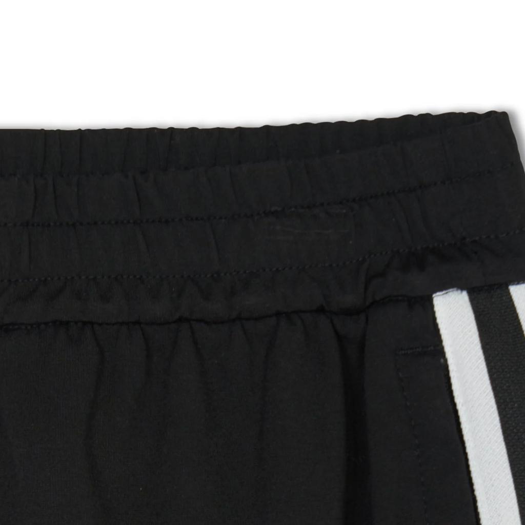 Calças Casuais Soltas de Cintura Média Listradas do MLB New York Yankees Unissex Pretas 3APTB1143-50BKS