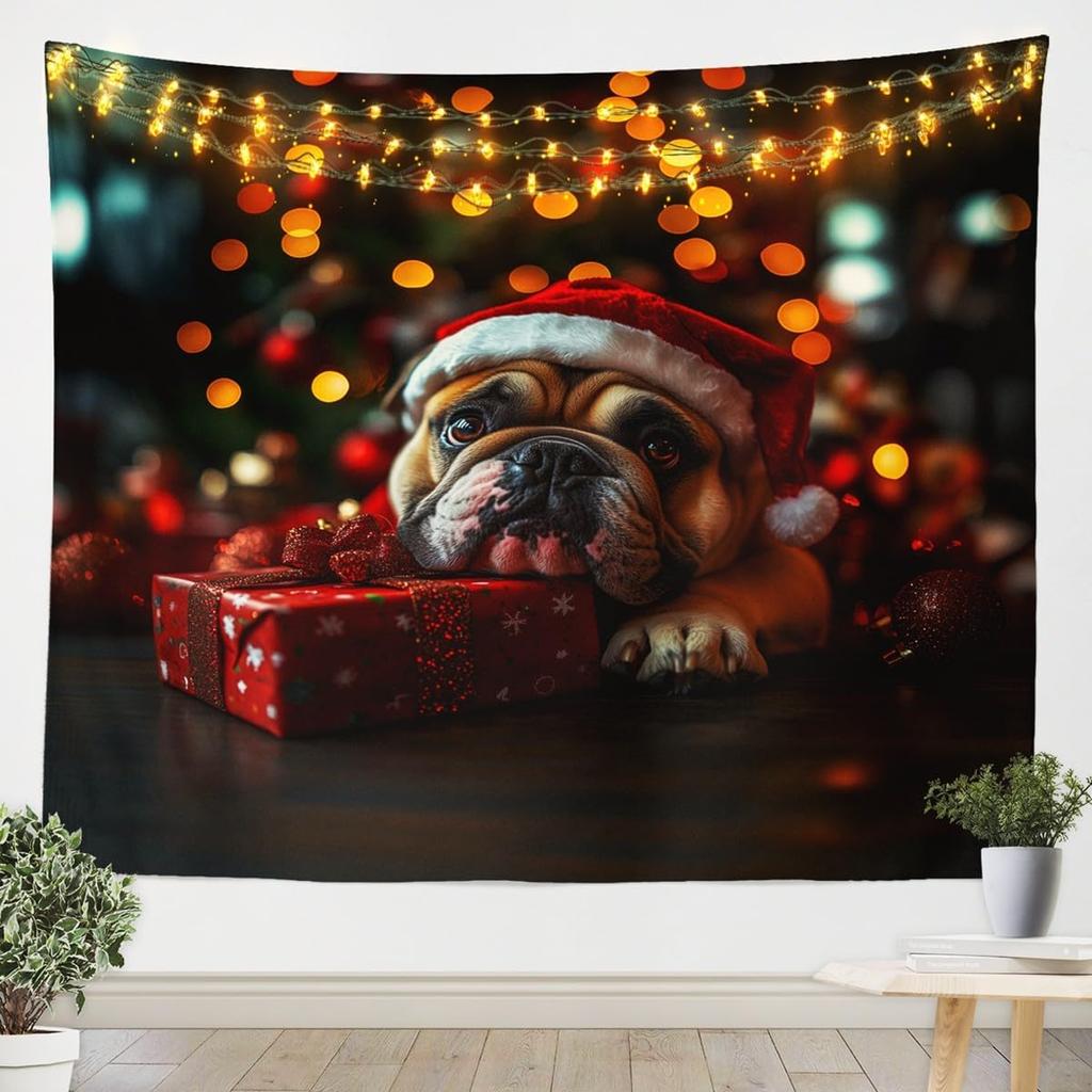 Christmas Tapestry New Year Background Wall Hanging Decoration Fireplace Stockings Gifts Hanging Cloth
